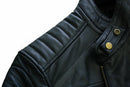 Black Leather Biker Jacket With Shoulder Panel Leathers Crafted