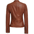 Rider Light Brown Biker Jacket for Women Leathers Crafted