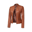 Rider Light Brown Biker Jacket for Women Leathers Crafted