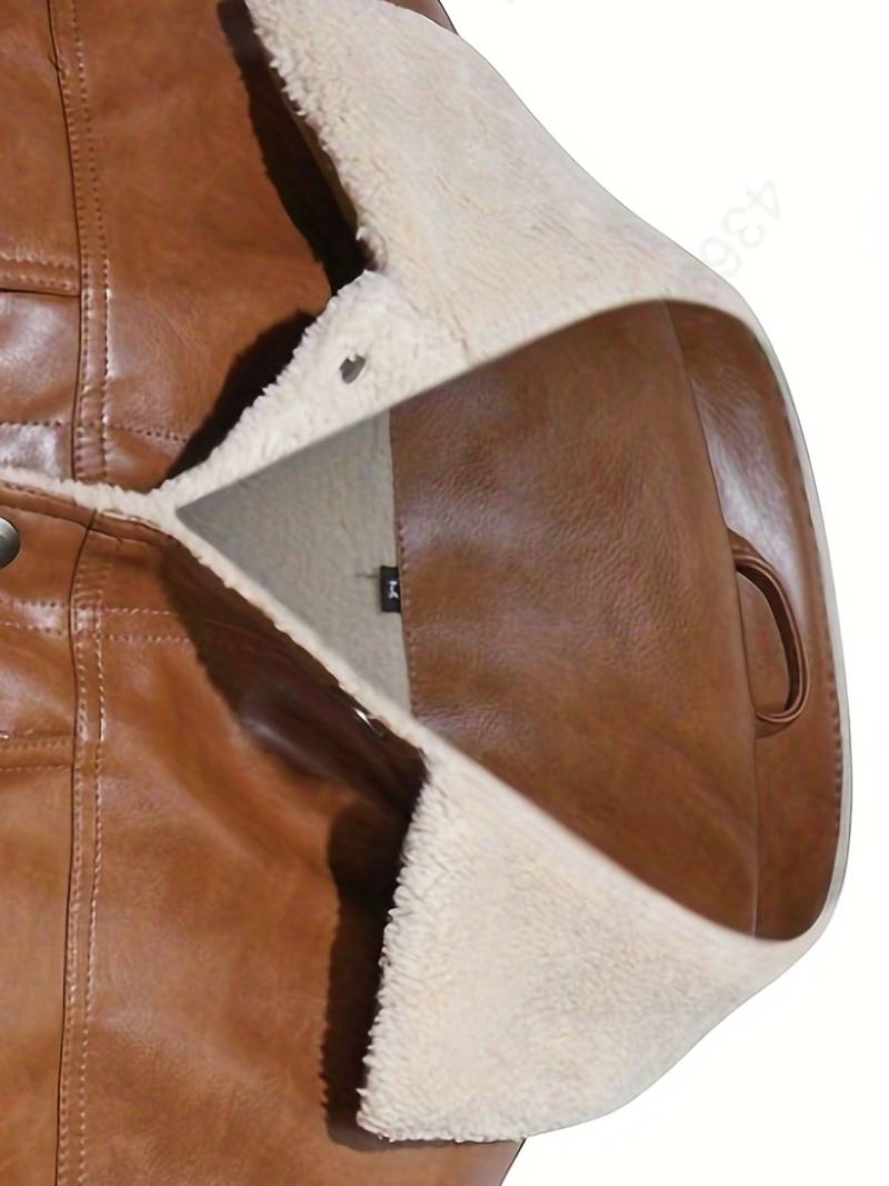 Men's Leather Sherpa-Lined Jacket / Fashion Jacket Leathers Crafted