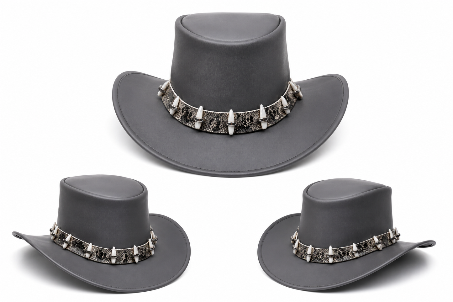Leathers Crafted™ Shadow Fang Leather Cowboy Hat