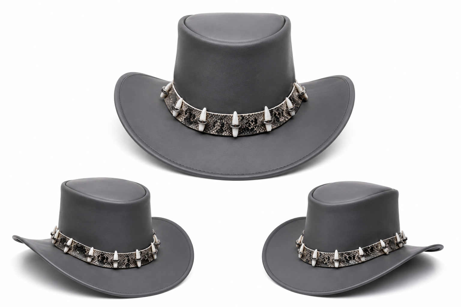 Leathers Crafted™ Shadow Fang Leather Cowboy Hat