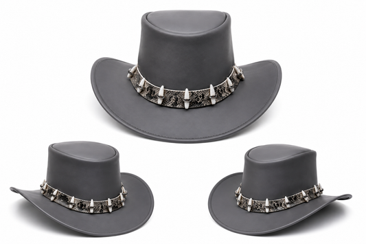 Leathers Crafted™ Shadow Fang Leather Cowboy Hat
