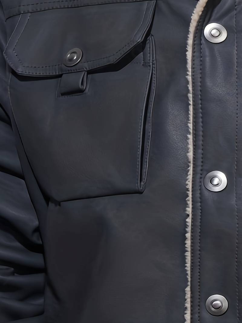 Men's Leather Sherpa-Lined Jacket / Fashion Jacket Leathers Crafted