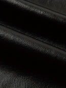 Long Black Leather Coat With Fur Leathers Crafted