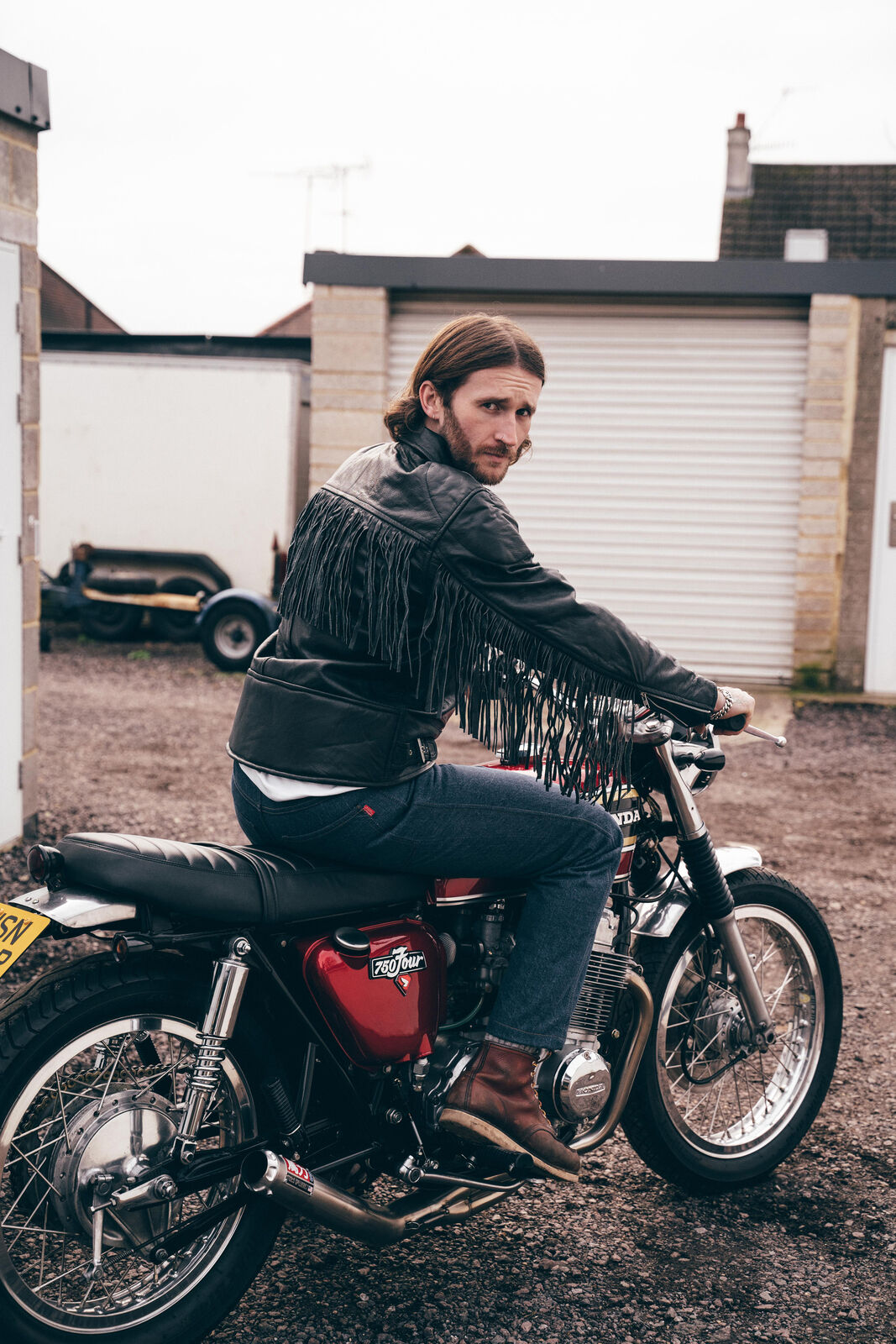 Classic Black Leather Biker Jacket with Fringe Accents Leathers Crafted