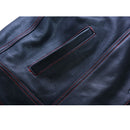 Men’s Black Leather Biker vest with Paisley Liner / Motorcycle Vest Leathers Crafted