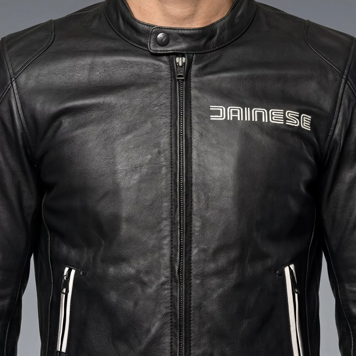 Men's Black Leather Motorcycle Jacket – Racing Style Biker Jacket