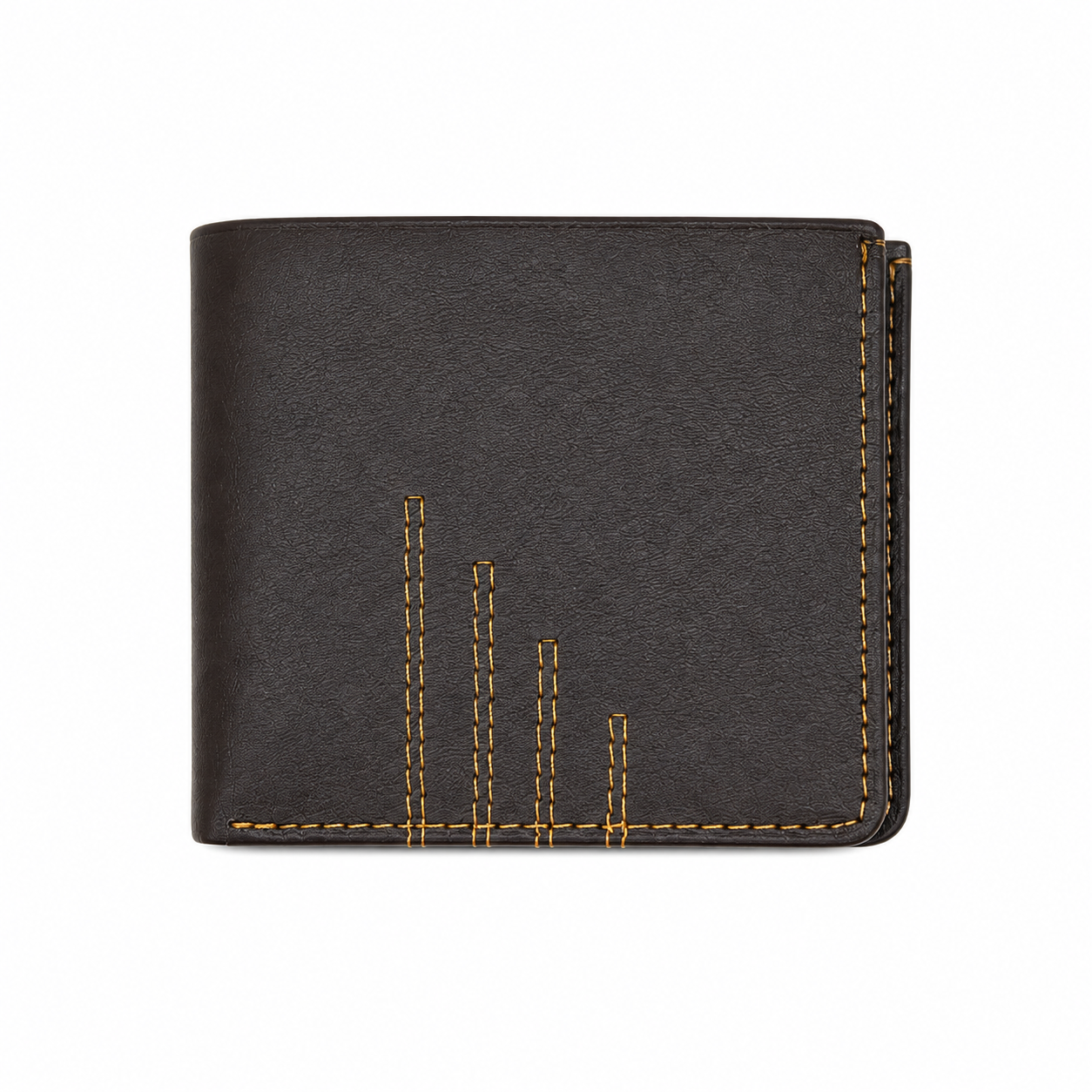 Black and brown leather bifold wallet for men with contrast stitching – Leathers Crafted