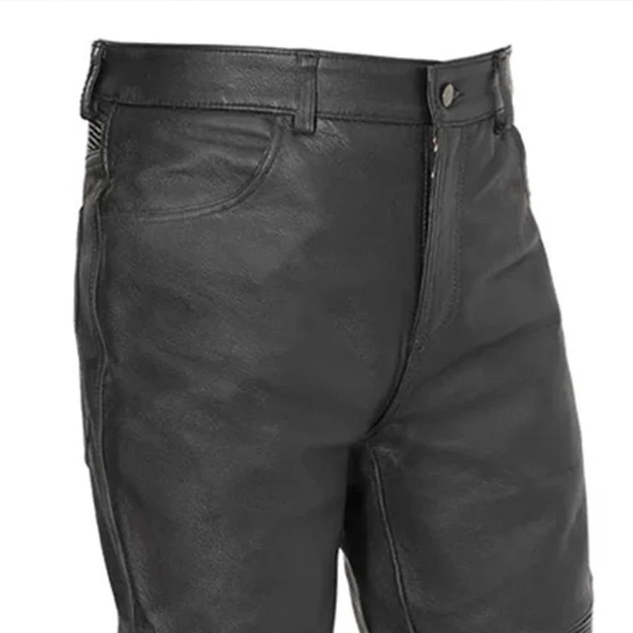 Black leather pants on a white background