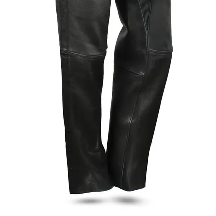Black leather pants on a white background