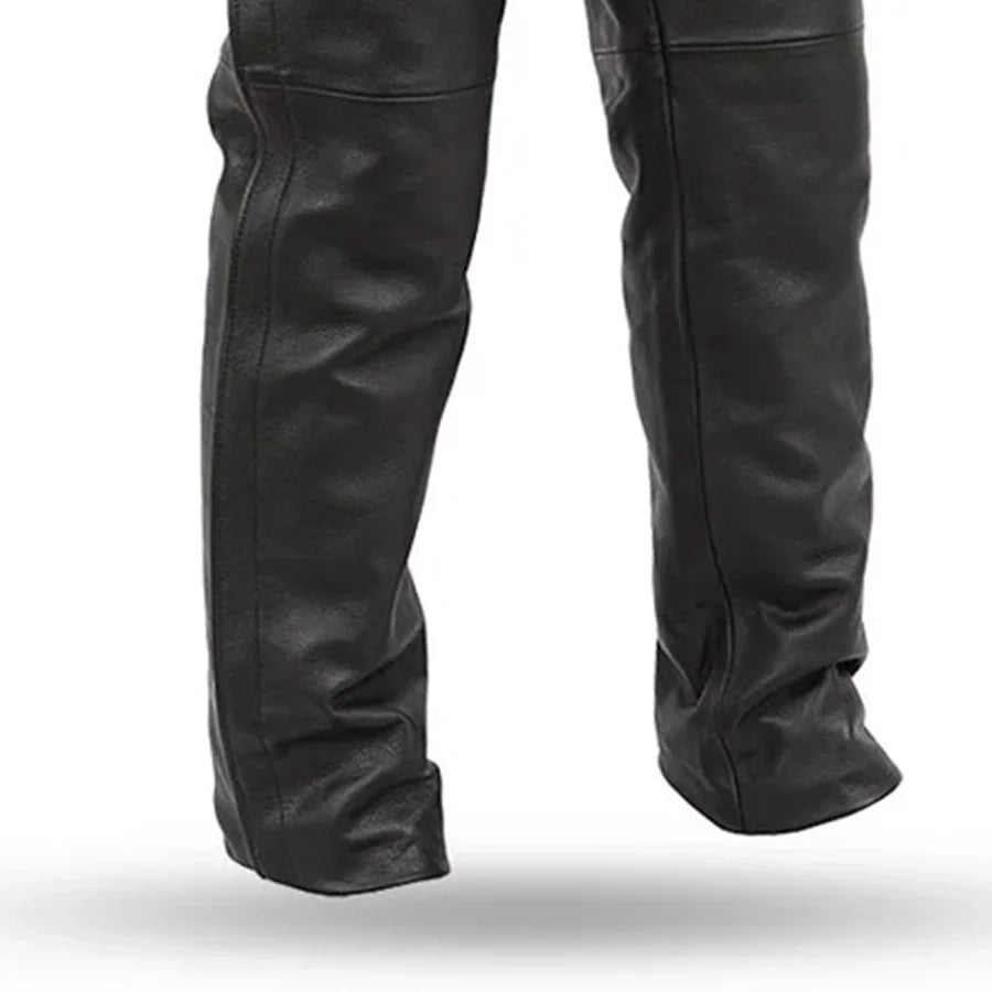 Black leather pants on a white background