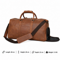 Genuine Vintage Leather Duffel Bag – Men's Weekender with Shoe Compartment