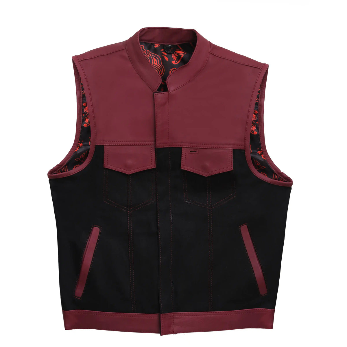 "Black and purple shade Leather Perfection: The Essential Biker Vest" Leathers Crafted