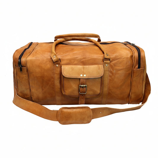 Vintage Leather Duffel Bag – Travel Weekender Bag
