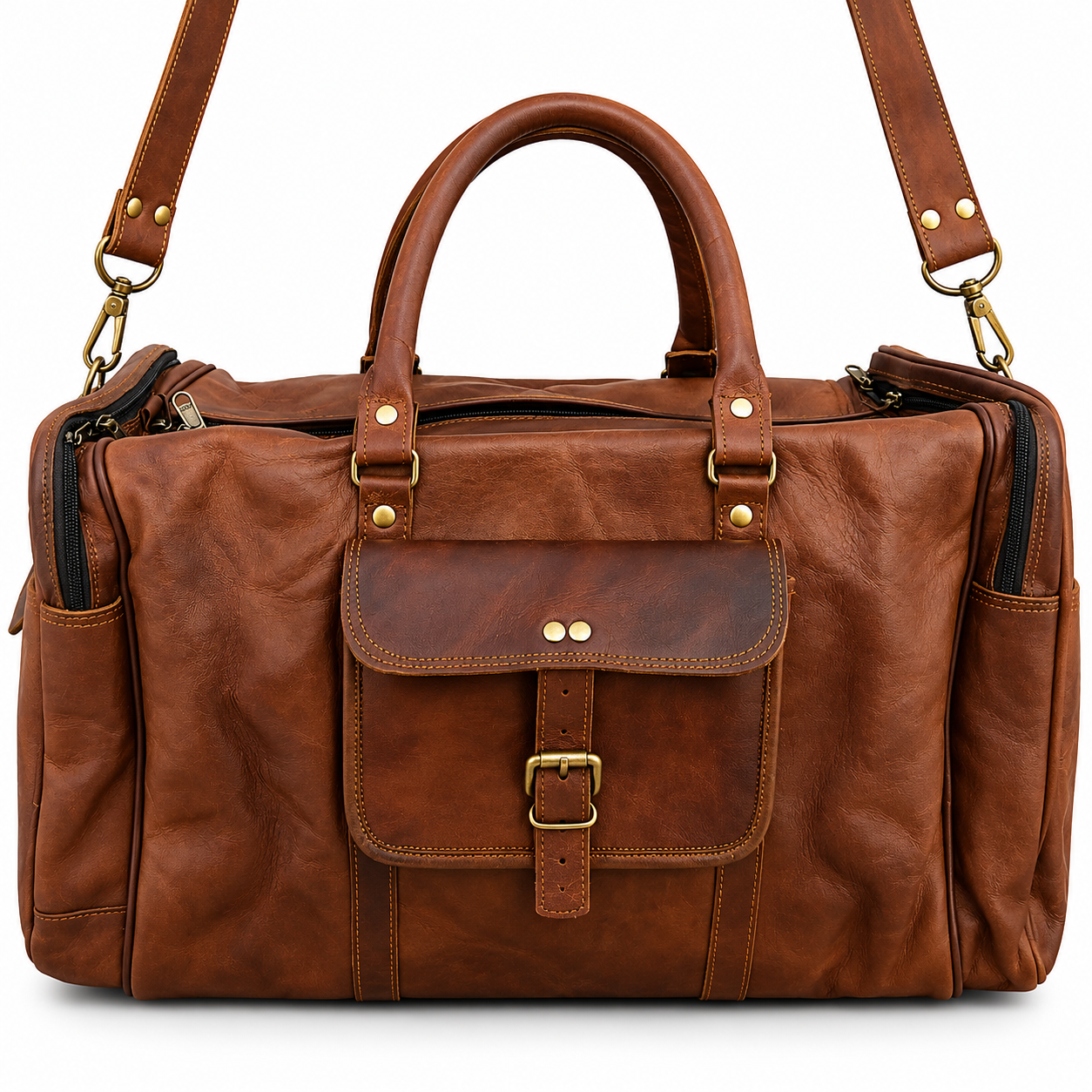 Vintage Brown Leather Duffle Bag – Travel & Weekend Bag