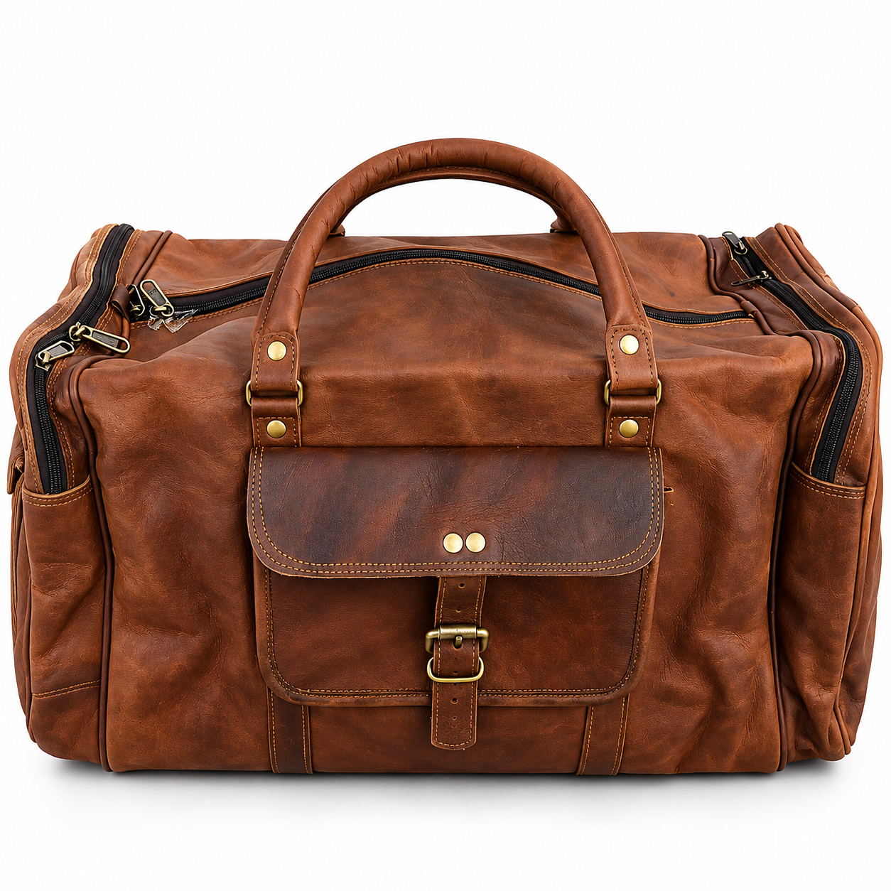 Vintage Brown Leather Duffle Bag – Travel & Weekend Bag
