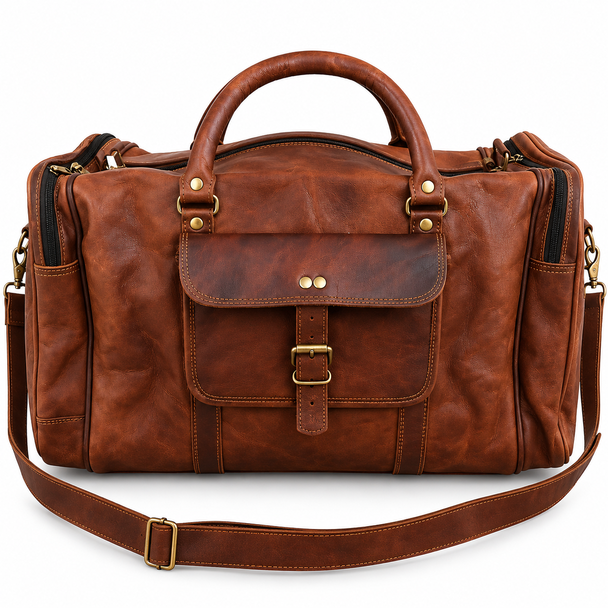 Vintage Brown Leather Duffle Bag – Travel & Weekend Bag