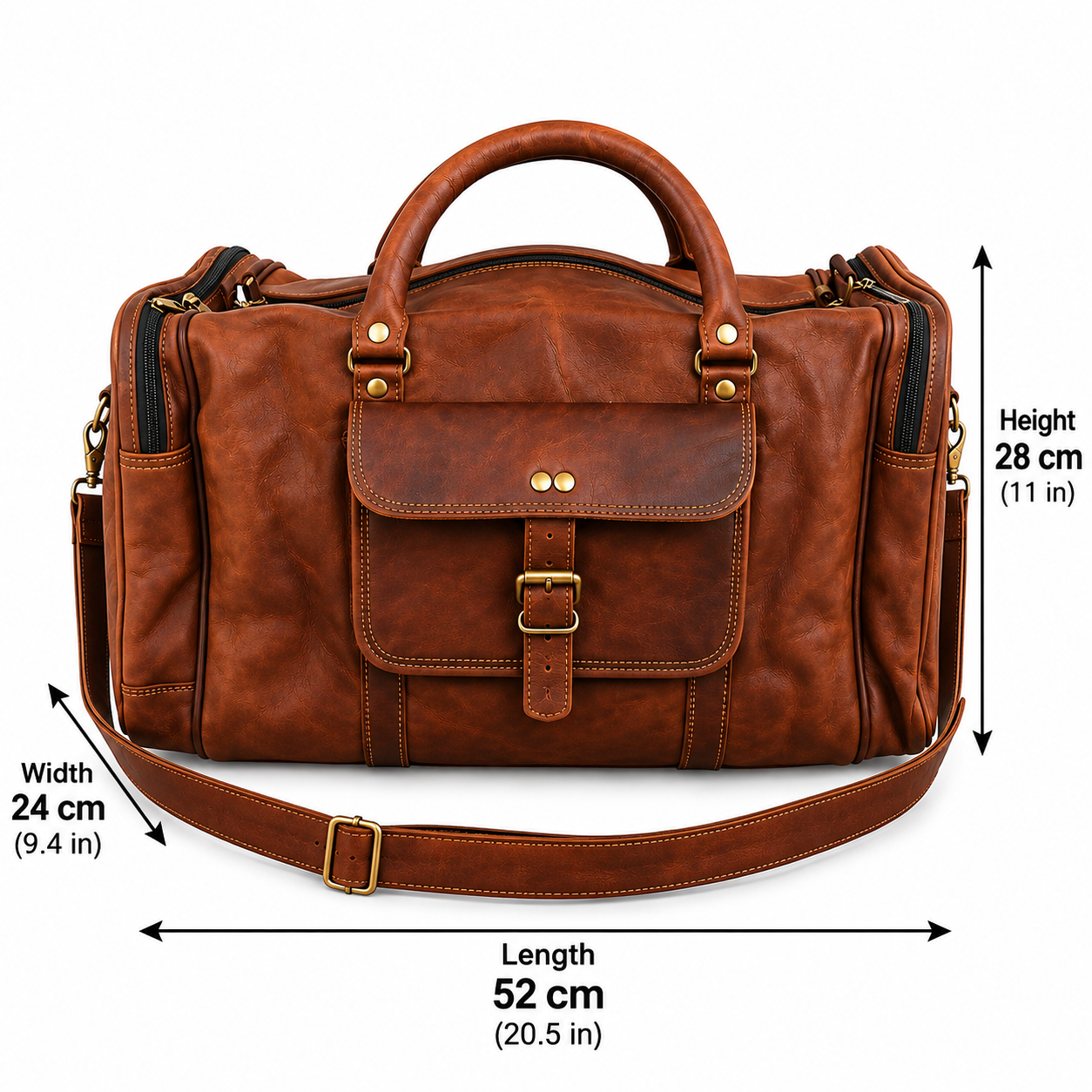 Vintage Brown Leather Duffle Bag – Travel & Weekend Bag
