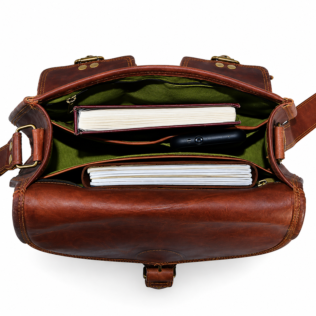 Vintage Brown Leather Crossbody Bag – Leather Shoulder Satchel Messenger Bag