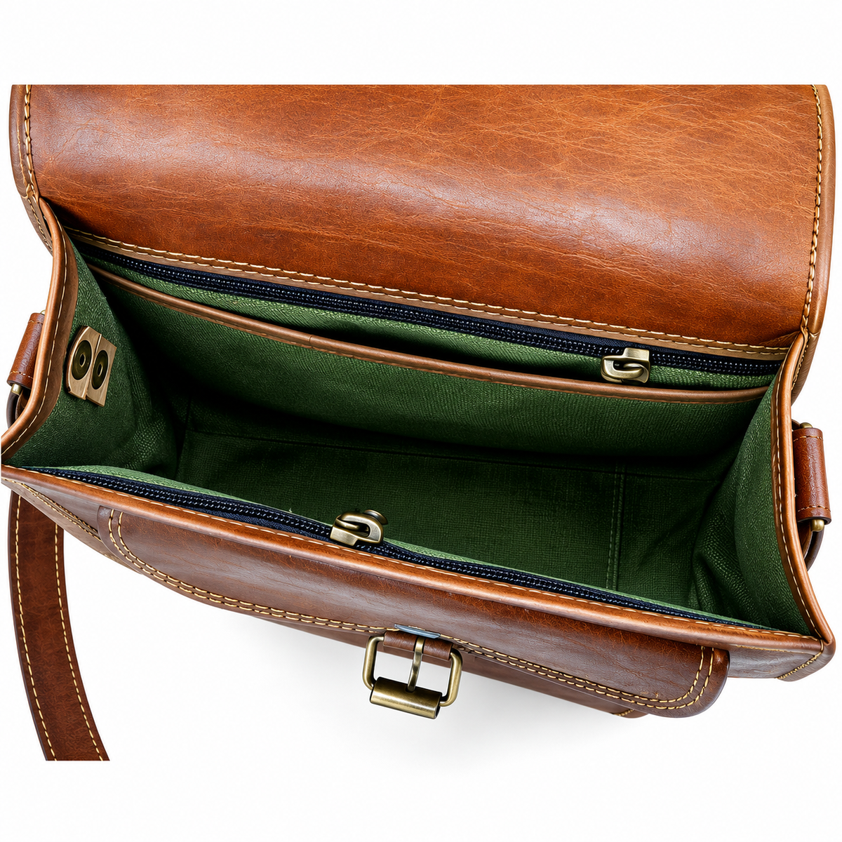 Vintage Brown Leather Crossbody Shoulder Bag – Handmade Messenger Bag with Adjustable Strap
