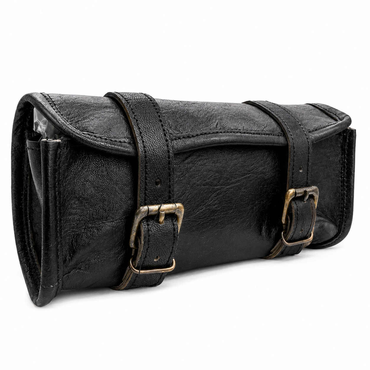 Leather Tool Roll Bag – Vintage Utility Pouch with Buckle Straps