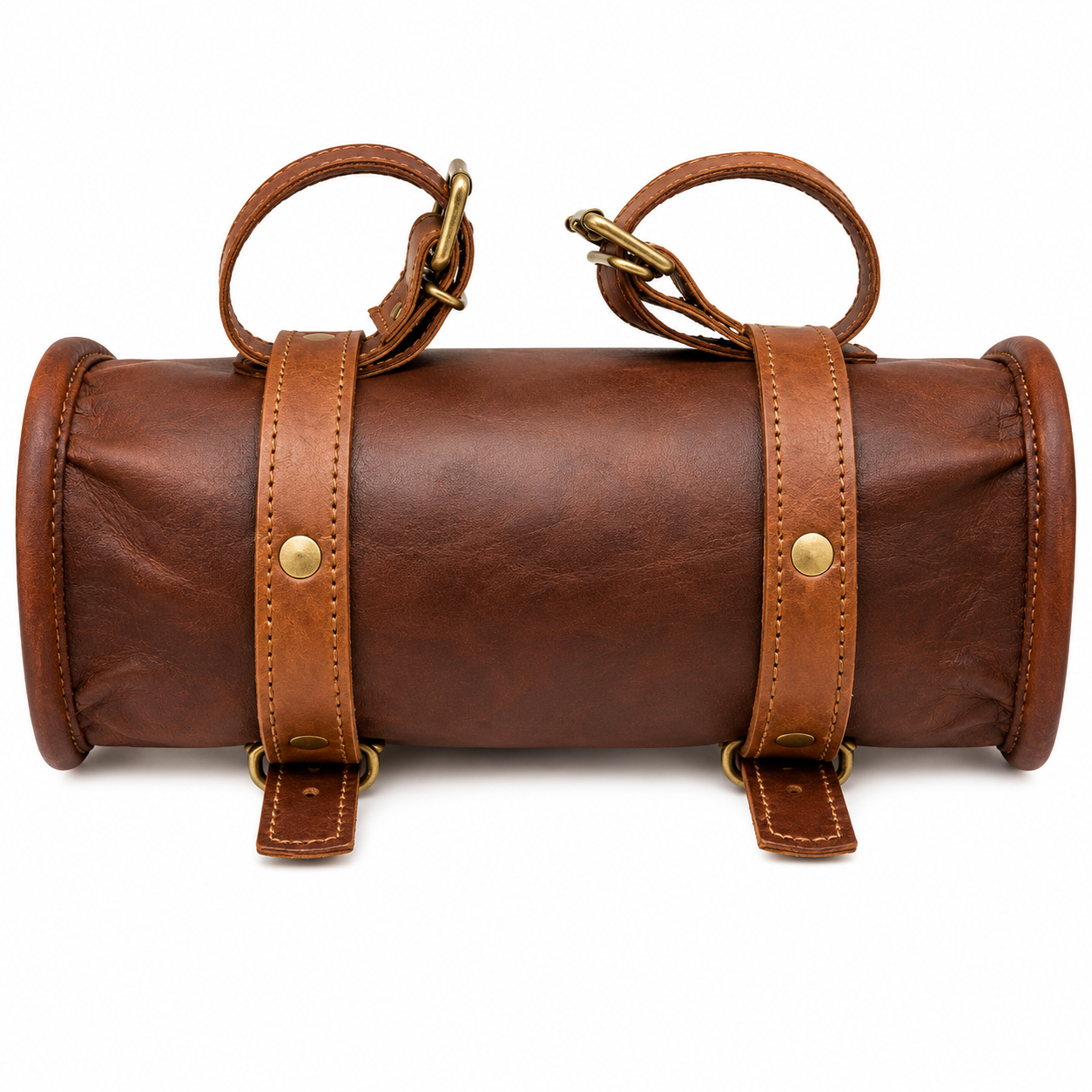 Vintage Brown Leather Tool Roll Bag – Motorcycle Saddle Bag
