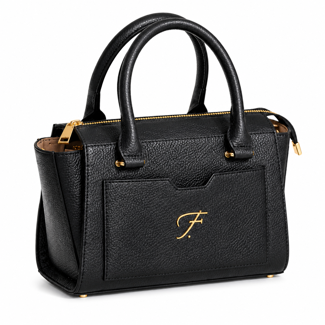 Luxury Black Genuine Leather Top Handle Handbag for Women | Premium Leather Satchel