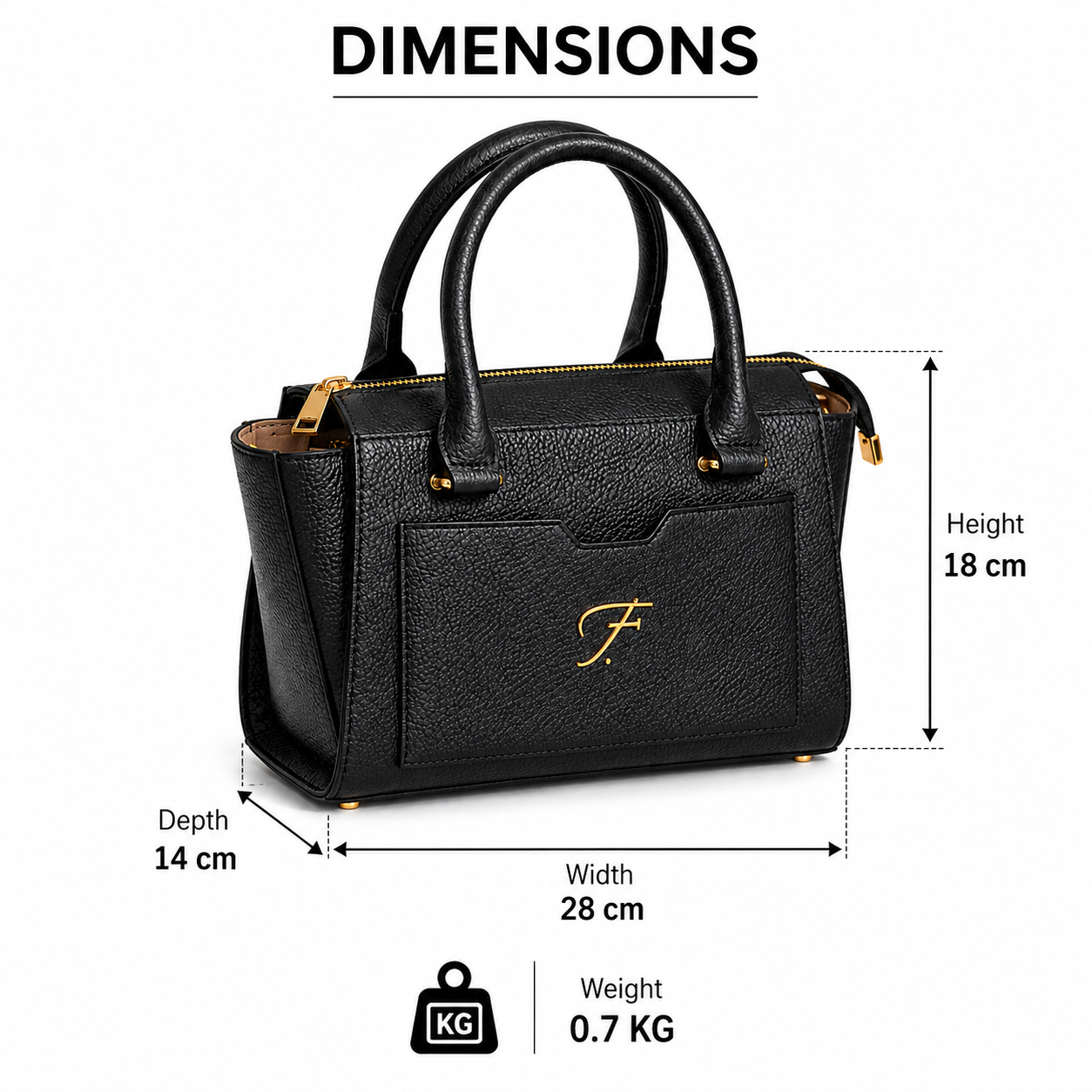 Luxury Black Genuine Leather Top Handle Handbag for Women | Premium Leather Satchel