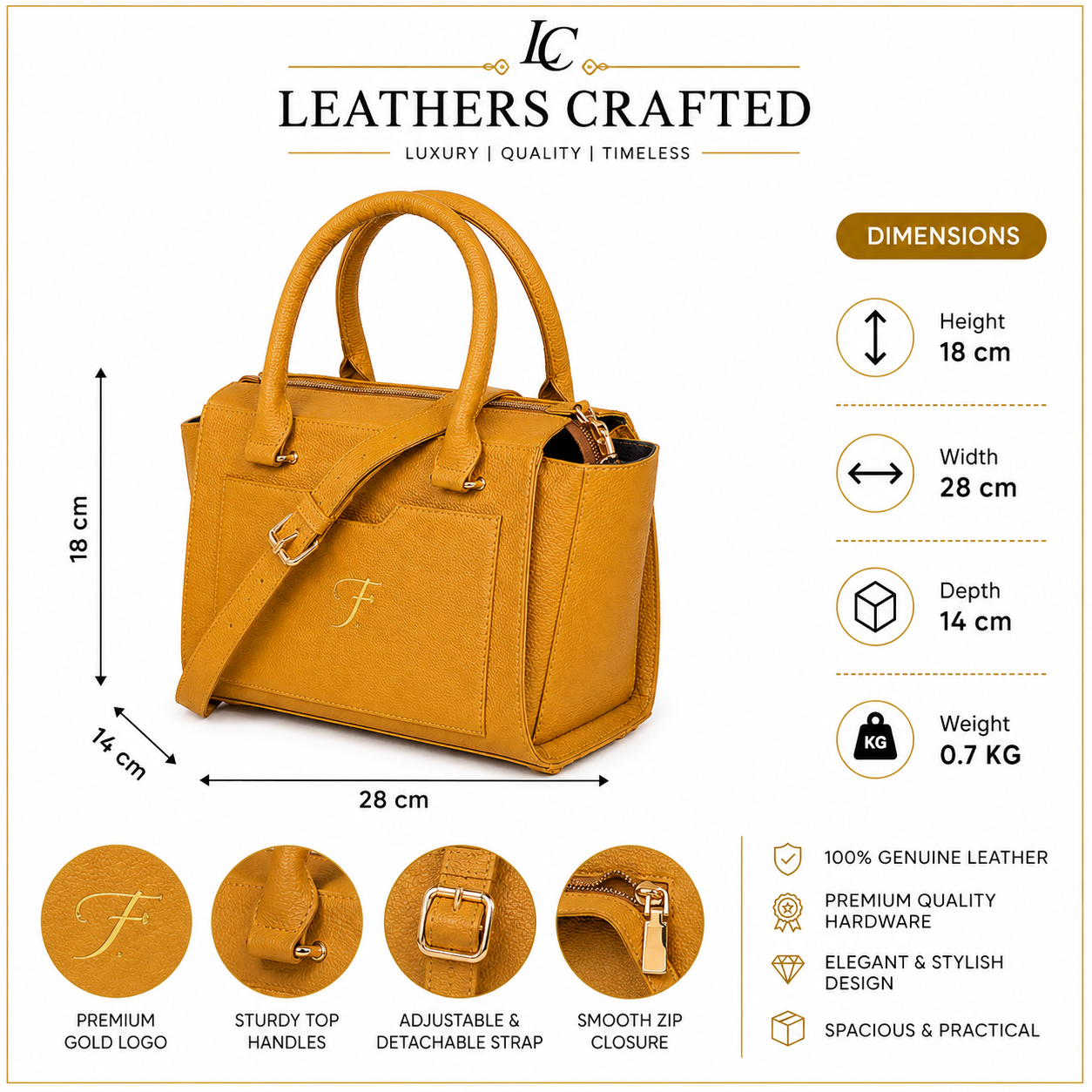 Leathers Crafted Women's Genuine Leather Mini Top Handle Satchel Bag