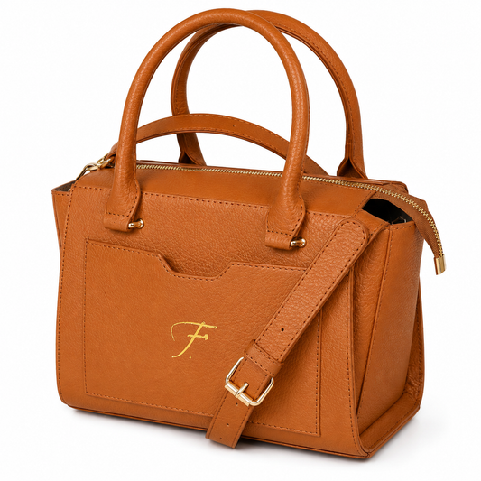Luxury Genuine Leather Women's Top Handle Satchel Bag – Premium Crossbody Handbag | Leathers Crafted
