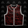 Premium Red Camouflage Leather Biker Vest | Handmade Genuine Leather Motorcycle Riding Vest | Leathers Crafted