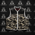 Premium Crocodile & Desert Camo Leather Biker Vest | Handmade Genuine Leather Motorcycle Vest | Leathers Crafted