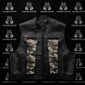 Premium Crocodile Embossed Camo Leather Biker Vest | Handmade Genuine Leather Motorcycle Vest | Leathers Crafted
