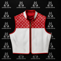 Premium Red & White Python Embossed Lv Style Leather Biker Vest | Handmade Genuine Leather Motorcycle Vest | Leathers Crafted