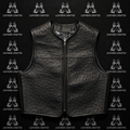 Premium Black Ostrich Leather Biker Vest | Handmade Genuine Leather Motorcycle Vest | Leathers Crafted
