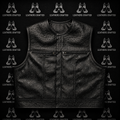 Premium Black Exotic Embossed LV Style Leather Biker Vest | Handmade Genuine Leather Motorcycle Club Vest | Leathers Crafted