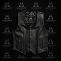 Classic Lace Side Leather Biker Vest | Premium Genuine Leather Motorcycle Vest | Handmade | Leathers Crafted