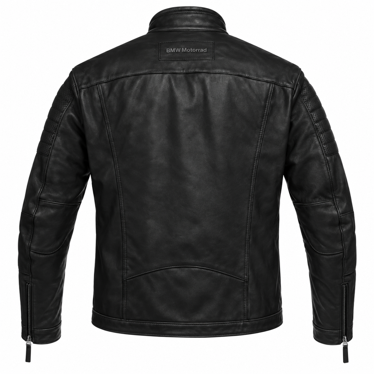 Men's Black Motorcycle Leather Jacket – Minimalist Biker Style
