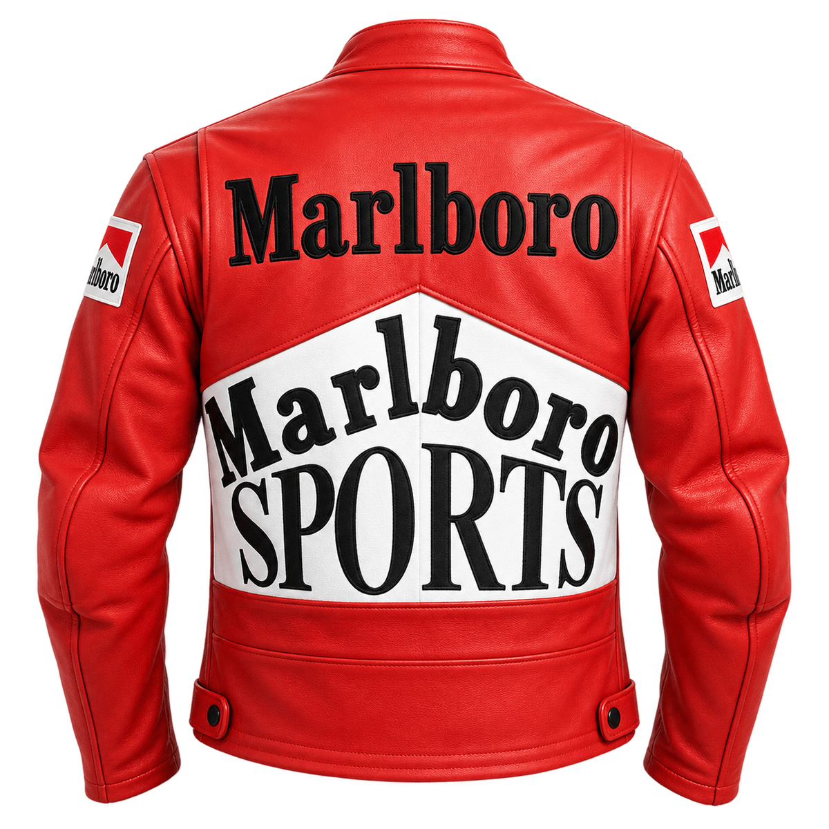 Men's Red & White Motorcycle Leather Jacket – Vintage Racing Style