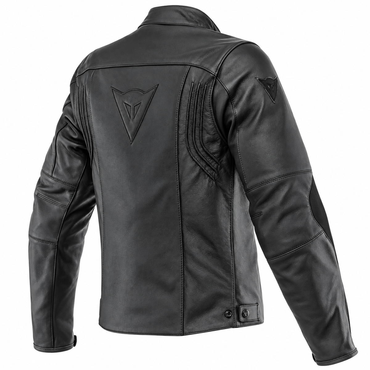 Men’s Black Leather Motorcycle Jacket – Racing Style Protective Riding Jacket