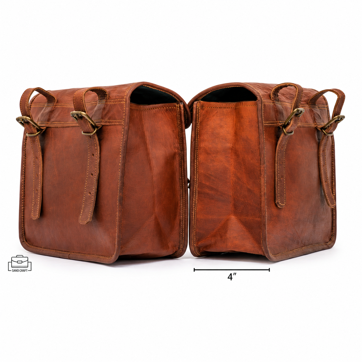 Vintage Leather Saddle Bag – Handmade Motorcycle Side Bag | Leathers Crafted
