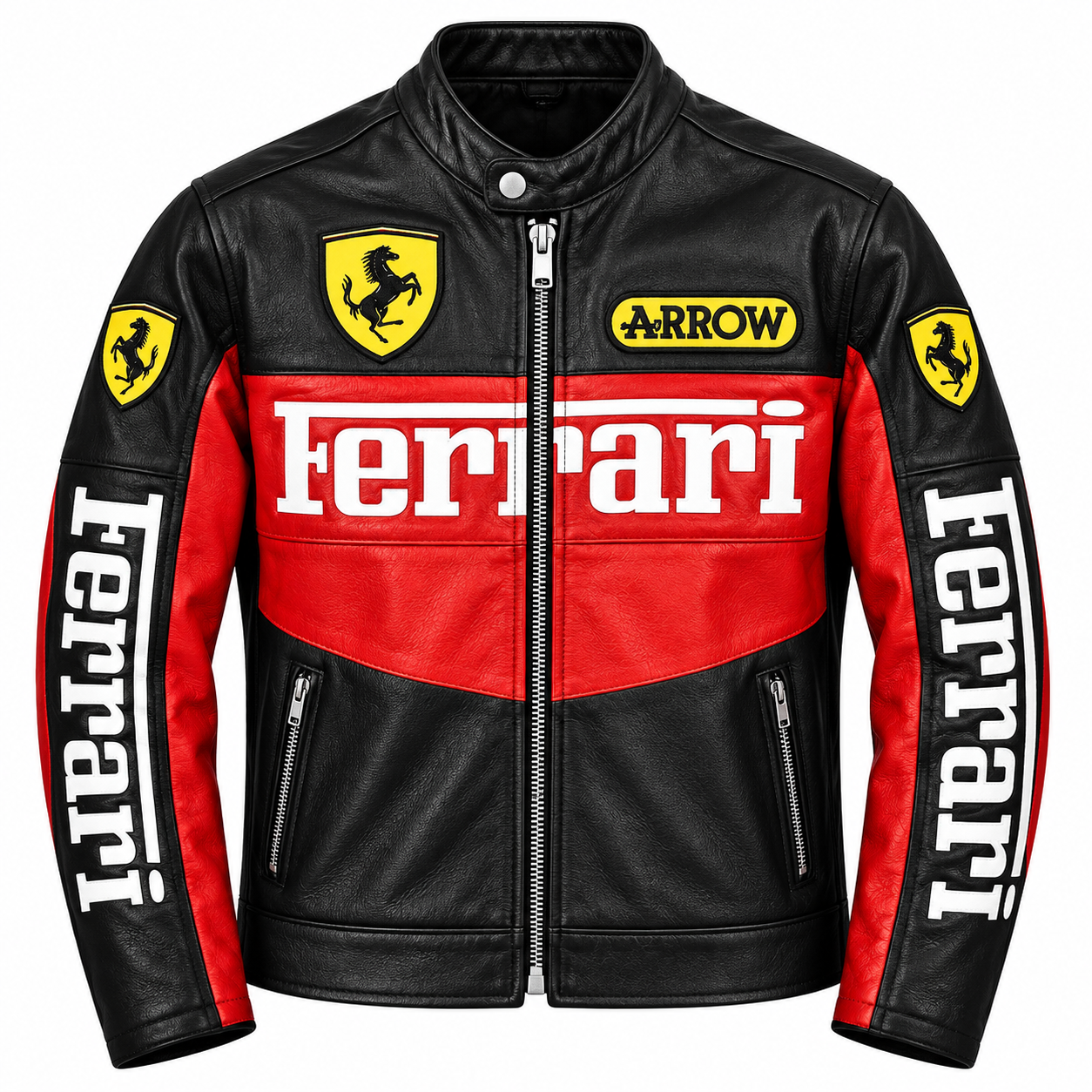 Men’s Black Red Leather Racing Jacket – Motorsport Biker Jacket