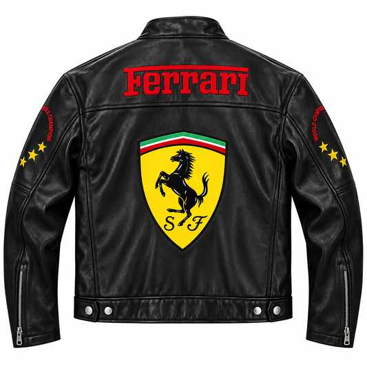Men’s Black Red Leather Racing Jacket – Motorsport Biker Jacket