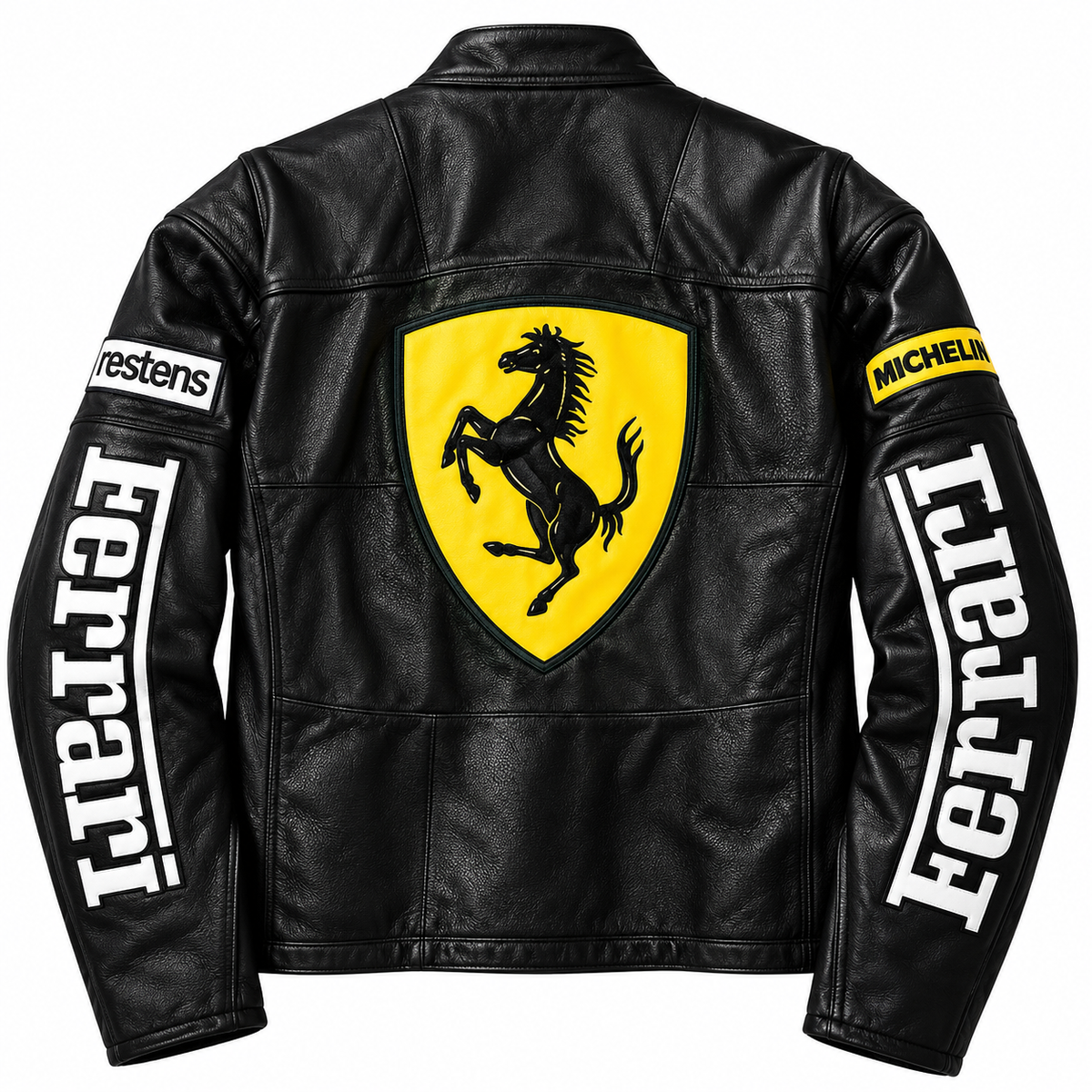 Men’s Black Leather Racing Jacket – Motorsport Biker Motorcycle Jacket