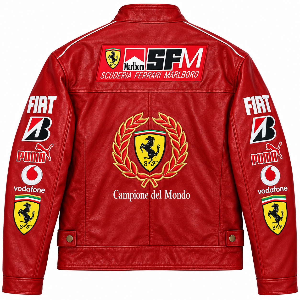 Men’s Red Leather Racing Jacket – Motorsport Biker Motorcycle Jacket