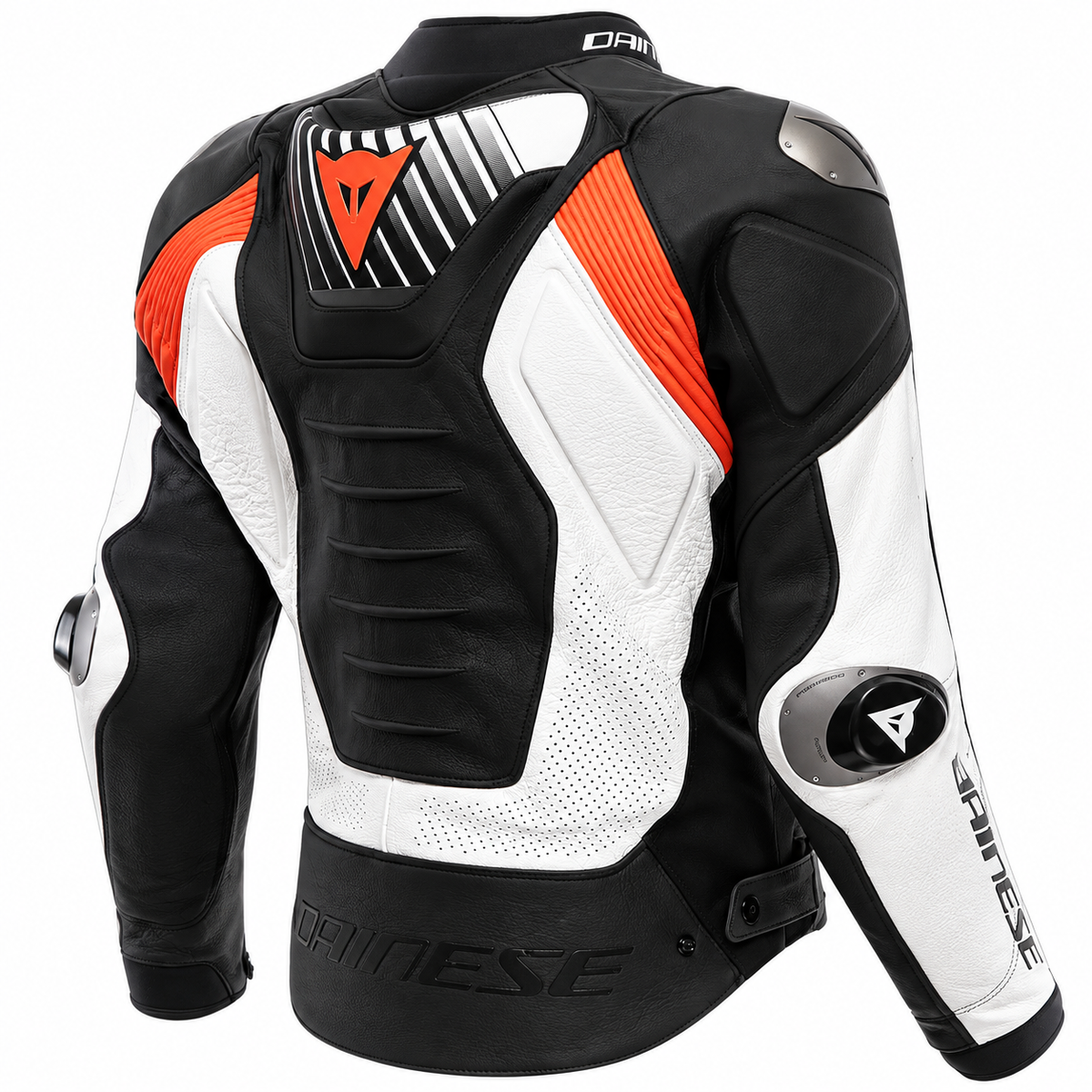 Men's Black White Motorcycle Leather Racing Jacket – Sport Riding Jacket