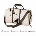 Genuine Cow Fur Leather Travel Weekender Bag with Shoulder Strap