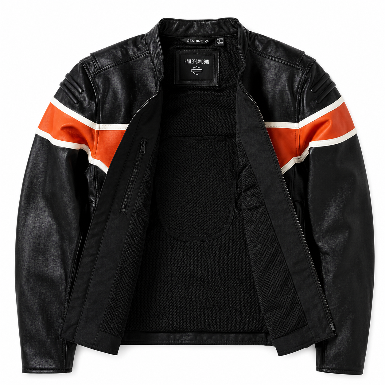 Harley-Davidson Men's Victory Lane II Leather Jacket – Black with Signature Chest Stripe