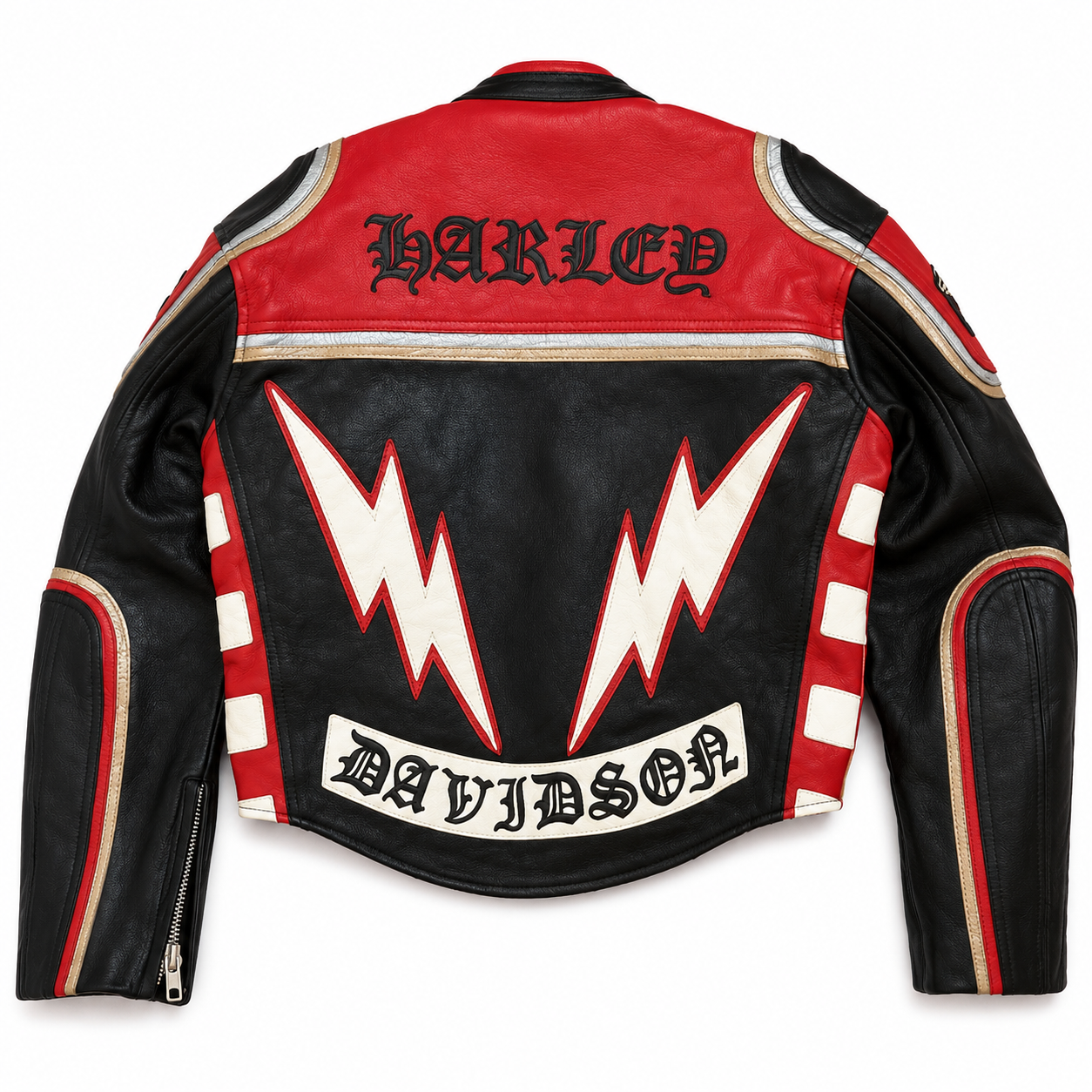 Harley-Davidson Multi-Patch Leather Jacket – Vintage Biker Club Style